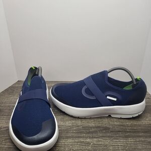 Oofos MenS Size 11 OOmg Blue Navy Lightweight Recovery Low Mesh Shoe New